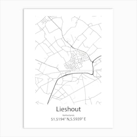 Lieshout,Netherlands Minimalist Map Art Print