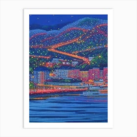 Chattanooga, City Us  Pointillism Art Print