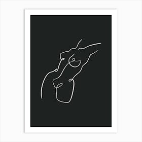 Nude Woman Line Dark Art Print