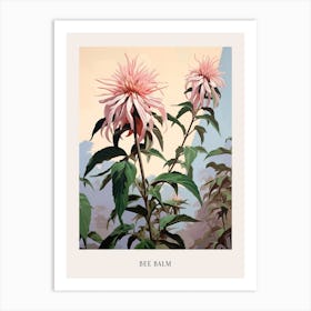 Floral Illustration Bee Balm 1 Poster Art Print