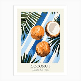 Marche Aux Fruits Coconut Fruit Summer Illustration 3 Art Print