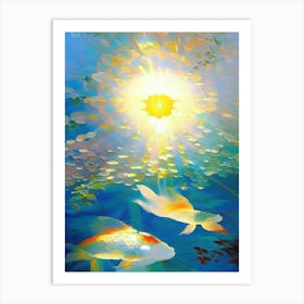 Doitsu Kohaku Koi Fish Monet Style Classic Painting Art Print