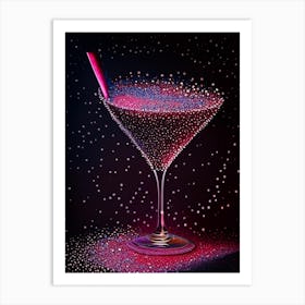Cosmopolitan Pointillism Cocktail Poster Art Print
