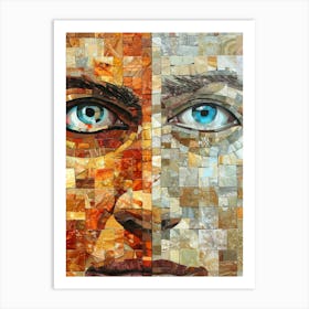 Mosaic Portrait Of A Man 1 Art Print