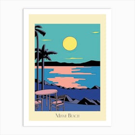 Poster Of Minimal Design Style Of Miami Beach, Usa 7 Art Print