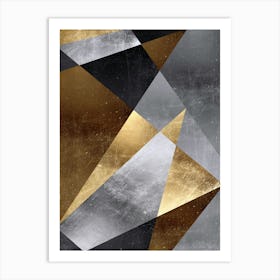 Geometric art with gold 9 Art Print