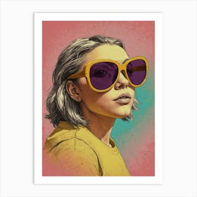 Girl With Sunglasses Art Print