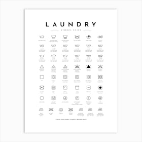 Laundry Room Decor Symbols Guide Art Print