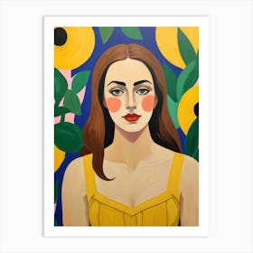 Sunflower Girl Art Print