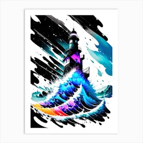 Lighthouse In The Ocean 2 Art Print