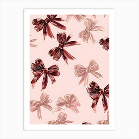 Bows On A Pink Background Art Print