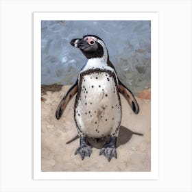 African Penguin Kangaroo Island Penneshaw Oil Painting 4 Art Print
