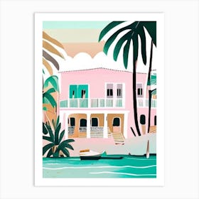 Ambergris Caye Belize Muted Pastel Tropical Destination Art Print