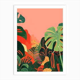 Boho Plant Painting Monstera Deliciosa 3 Art Print