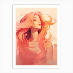 Girl With Pink Hair 3 Art Print