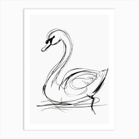 B&W Swan Art Print