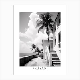 Poster Of Barbados, Black And White Analogue Photograph 1 Art Print