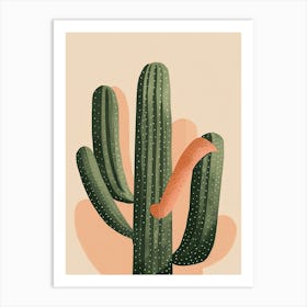 Organ Pipe Cactus Minimalist Abstract Illustration 4 Art Print