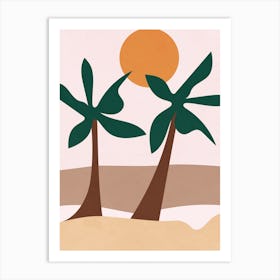 Palm Trees On The Beach Art Print