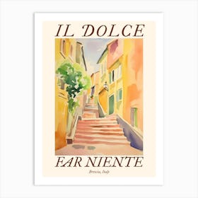 Il Dolce Far Niente Brescia, Italy Watercolour Streets 2 Poster Art Print