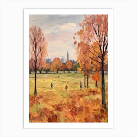 Autumn City Park Painting Brockwell Park London 3 Art Print