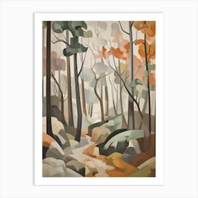 Autumn Fall Forest Pattern Painting 4 Art Print