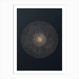 Abstract Geometric Gold Glyph on Dark Teal n.0225 Art Print