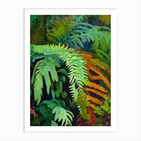 Wood Fern Cézanne Style Art Print