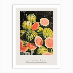 Art Deco Watermelon Explosion Poster Art Print