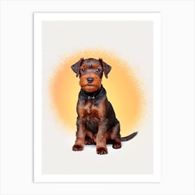 Wirehaired Vizsla Illustration Dog Art Print