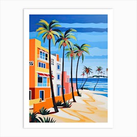 Huntington Beach, California, Matisse And Rousseau Style 4 Art Print