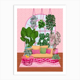 Pink Plant Room 4 Art Print