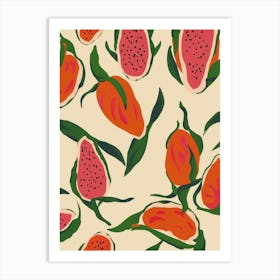 Dragon Fruit Pattern Illustration 1 Art Print