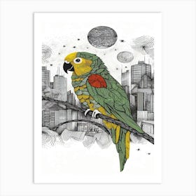 Prism Parrot In The City Art Print