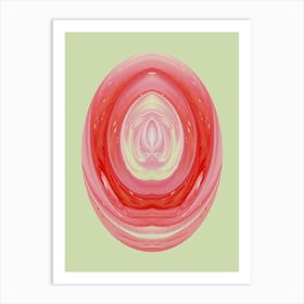 Pastel Healing Crystal Red Art Print