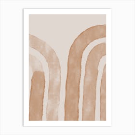 Abstract Lines On Beige Art Print