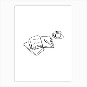 Book And Cup Art Print