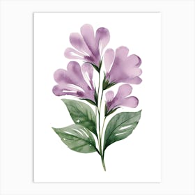 Watercolor Purple Flowers 1 Art Print