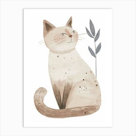 Highlander Cat Clipart Illustration 2 Art Print