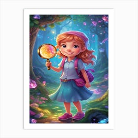 Girl In The Forest Art Print