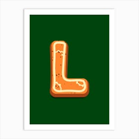 Gingerbread Christmas Letters Living Room Holiday Display Green 12 Art Print