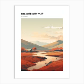 The Rob Roy Way Scotland 3 Hiking Trail Landscape Poster Art Print