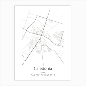 Caledonia,Canada Minimalist Map Art Print