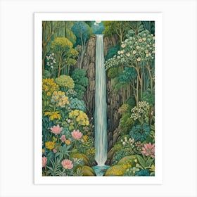 Waterfall In The Jungle Art Print