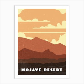 Mojave desert. USA, California — Retro travel minimalist poster Art Print