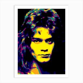 Portrait Eddie Van Halen in Pop Art Illustration Art Print