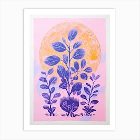 Colourful Botanical Risograph Style 1 Art Print