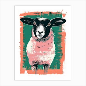 Sheep In Pink And Green Art Print