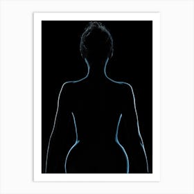 Silhouette Of Nude Female Body Art Print