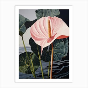 Flower Illustration Flamingo Flower 1 Art Print